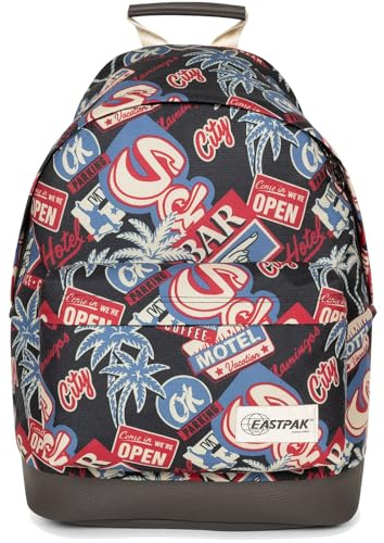 Eastpak Backpak School Backpack with Leather Base Wyoming Road to Print, Road To Print, Mittelgroße
