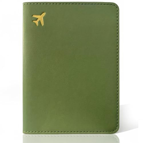 toTravelGear Passport Holder for Travel Essentials,RFID Blocking Passport Cover Case for Travel Accessories,Travel Wallet for Women Men (Army Green)