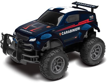 REEL TOYS - Fuoristrada Radiocomandato Carabinieri Scala 1:18 con Telecomando 27 MHz – Auto RC Fuori Strada con Grandi Ruote, Dettagli Realistici e Licenza Ufficiale – Giocattolo per Bambini 6+