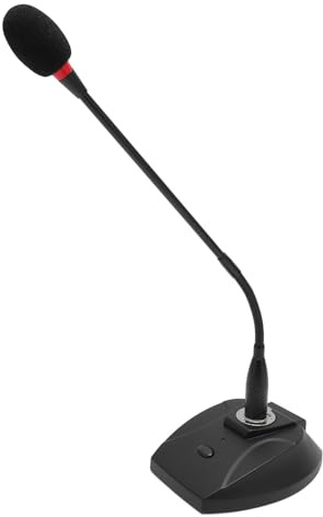 Tosuny Micrófono de Condensador de Cuello de Cisne, Micrófono de Escritorio del Conector XLR con Camioneta Cardioide y Cuello de Cisne Ajustable, para Conferencias de Conferencias