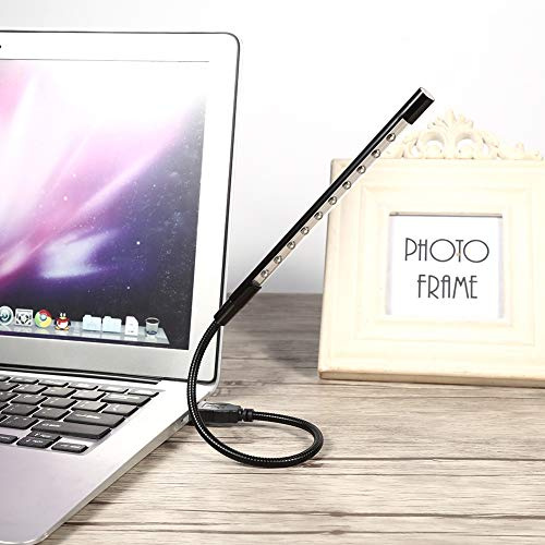 POENVFPO 5V Flexibel Mini USB Laptop Light Kompakt Läslampa Idealisk för Bärbar Användning i Hemmakontoret Svart 16,5 Cm (Svart)
