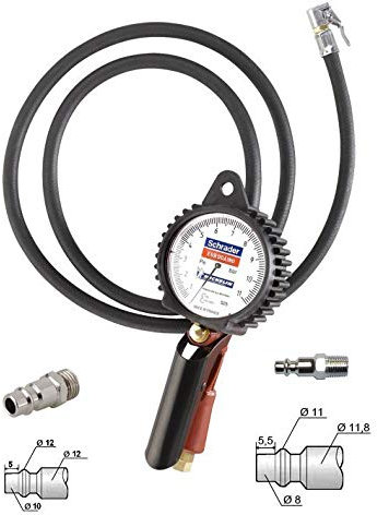 Eurodainu / Michelin Reifenfüllmessgerät mit Standardaufsatz und Aufsatz für Europa