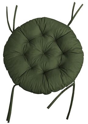 chilly pilley® Polster für Papasansessel Wasserdicht - Rundkissen - Auflage Polster für Papasansessel -Sesselkissen Sitzkissen Gesteppt mit Schlaufen (100cm, Dunkelgrün)
