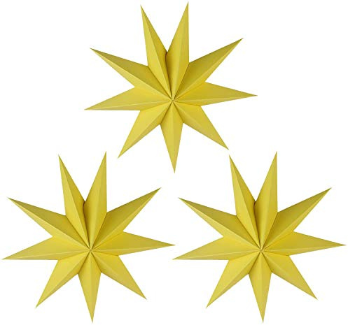 CAMILIFE 3 Pezzi 9 Lanterne a Stella di Carta a Punta Carta 3D da 30cm appesa Decorazioni Natalizie Matrimonio Compleanno Baby Shower Room Ornamenti Natalizi Articoli per Feste