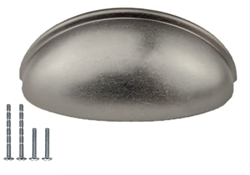 French Furniture Fittings Set of 6 French Style Cup Handles for Kitchen cabinets - 76mm CC Size, Perfect for Drawers and Doors, Screws Included