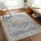 Livabliss Sitra Teppich waschbar in der Waschmaschine - Vintage Teppich waschbar für Wohnzimmer 160x213 cm, Schlafzimmer, Küche - Orientalischer Boho Teppiche, Teppich Groß in Blau, Beige, Elfenbein
