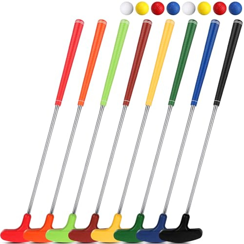 Hiboom 8 Pack Golf Putter Bulk Putter for Left and Right Handed Golfers with 8 Practice Golf Balls(25 Inch,Multi Color)