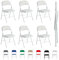 mcc direct Set of 6 Folding Chairs, Faux Leather Foldable Chairs with Metal Frame and Padded Seat, Easy to Fold and Store for Home, Office, Dining and Reception (White)