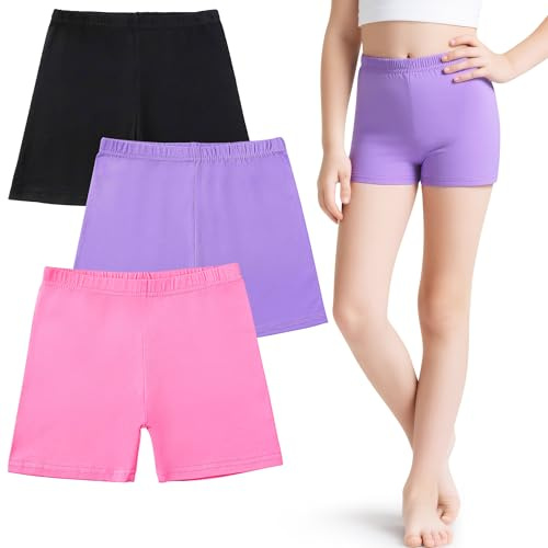 JinBei Mallas Cortas para Niña Algodón Pantalones Cortos Verano, 5-6 Años