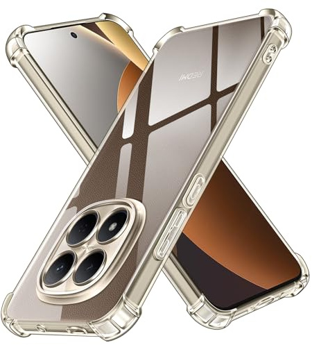 ivoler Funda Clara para Xiaomi Redmi Note 15 Pro Plus 5G / Poco M8 Pro 5G, Carcasa Protectora Antigolpes Antiarañazos Transparente con Cojín Esquina Parachoques, Suave TPU Silicona Caso Delgada Case