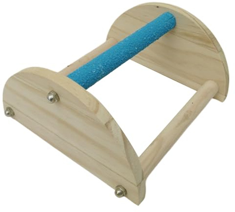 Percha para Pollitos, Base Estable, 19,5 X 18 X 9 Cm, Barra De Madera para Posar Polluelos, para Pájaros con Escalera Triangular, Material Duradero, para El Cuidado De Aves En Interiores O Ext