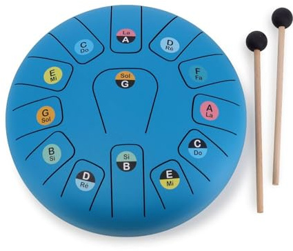 Vilac - Tongue Drum 13 Notes Tambour à Langues en Métal Bleu - Dès 5 Ans