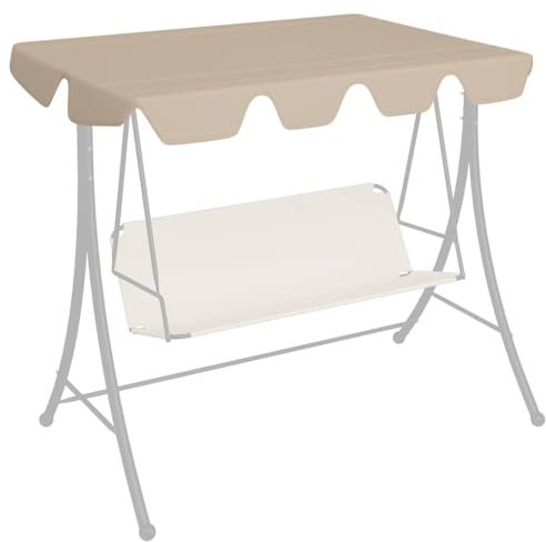 vidaXL Ersatzdach für Hollywoodschaukel Gartenschaukel Dach Dachbezug Schaukeldach Ersatz-Bezug Sonnendach Dachplane Beige 150/130x105/70 cm