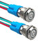 Aiqeer 2 Pièces 12 mm Commutateur Bouton-Poussoir Auto-Bloquant, 12V / 24V 3A Interrupteur à Bouton-Poussoir en Acier Inoxydable Étanche IP66, avec Prise Pré-Câblée (LED Blanc)