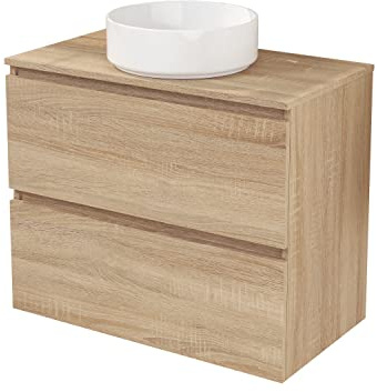 Baikal Mueble de Baño Deva. Mueble Suspendido en Pared Incluye Lavabo cerámico. Disponible en Fondo 39cm y 46cm. Mueble MONTADO.