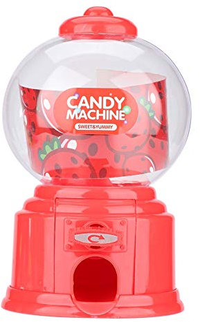 Alomejor Mini Candy Machine & Snack Dispenser, Kids Coin Operated Chewing Gum Machine, Funny Gum Dispenser with Savings Bank Feature, Red