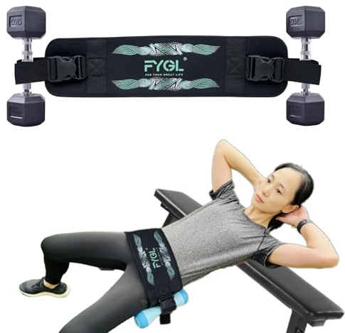 FYGL Hip-Thrust-Belt, Foldable Design, Slip-Resistant Padding, Supports 300 lbs, Ideal for Glutes Training with Dumbbells, Kettlebells & Plates, Great for Gym & Home Hip Thrust Workouts, Green