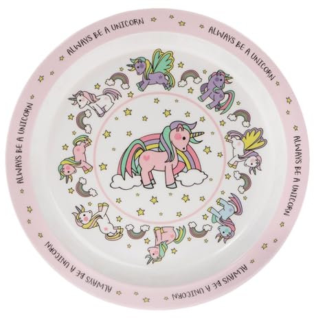 Widdle Gifts Children's Unicorn Design Melamine Tableware (22cm Plate 4941)