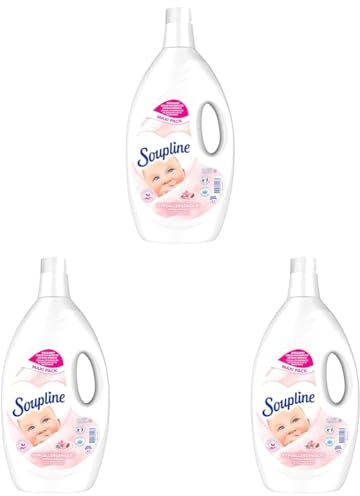 SOUPLINE - Adoucissant Dilué Soupline Hypoallergénique - Formule Active à Froid - 92% d'Ingrédients d'Origine Naturelle - Bouteille de 2,85 L (Lot de 3)