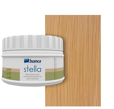 Bianca Stella Peinture de Meuble Premium Effet Bois pour Cuisine, Noyer clair, 250ml Peinture de Meubles de Cuisine à Base d'Eau, Peinture Effet Bois pour Toutes Surfaces & Plans de Travail de Cuisine