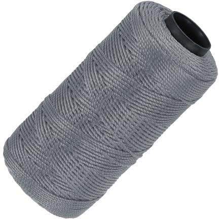 QUARKZMAN Nylonschnur, 3 Stränge, gedrehte Maurerschnur, 1,5 mm x 218 Yards, Nylonschnur für Heimwerkerprojekte, Gartenarbeit, Geschenkverpackungen, Weihnachtsfeierzubehör, Dunkelgrau