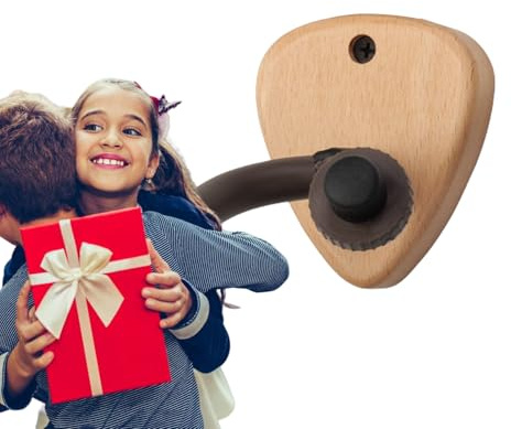 Gitarrväggfäste – gitarrhållare av träkrok – presentationsstativ trä, robust, robust cello-väggfäste för mandolin, gitarr, ukulele