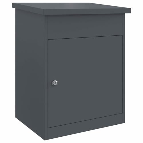 vidaXL Paketbox med lagring med dörr Antracit 47,5 x 38 x 59 cm Stål