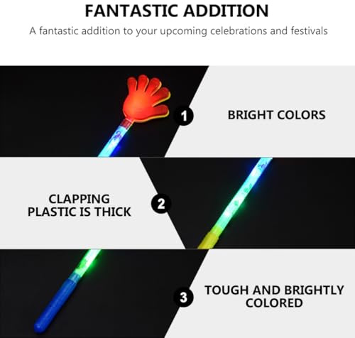 Gatuida 5 Piezas de Palmas Luminosas para Aplaudir Cinco Dedos Material Plástico Seguro Accesorio para Fiestas Conciertos y Eventos Deportivos Aplauso Brillante para Ambiente