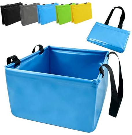 TUXUNQING Hopfällbar PVC-balja för camping, fyrkantig, lämplig för utomhusbruk, diskning och picknick (blå 20L)