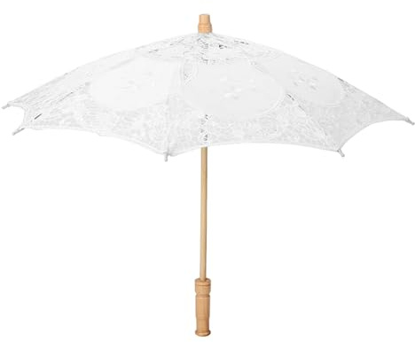 Generic Spetsblomma Parasoll Handgjorda Paraply för Brudfotografering, Elegant siden- och Trädesign