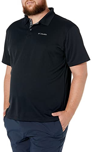 Columbia Mens Utilizer Short Sleeve Polo, Black, Large