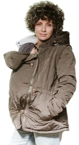 Amarsupiel | Tragejacke für Mama und Baby 5 in 1 | Atmungsaktiver Umstandsmantel mit Kapuze und Reißverschluss | OEKOTEX Zertifiziert | Hergestellt in der EU