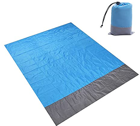 Apanphy® Picknickdecke Portable leichte wasserdichte Sandproof Tasche Stranddecke - 145cm x 200cm große Picknick-Matte und Outdoor-Camping Wandern Aktivitäten (blau)