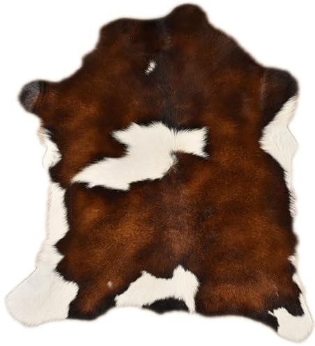 generisch KALBFELL MINI KUHFELL Tricolor BRAUN Weiss Natur CA. 70 x 80 cm DEKO Fell VON KUHFELLE ONLINE