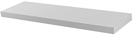Harbour Housewares Modern Floating Wall Shelf - 100cm - White - Photo Gallery Bookshelf Wall Shelves for Living Room Display, Bedroom, Office Storage