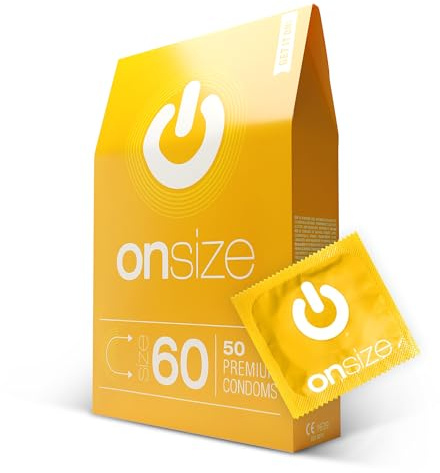 ON) ONsize Preservativi | Larghezza 60 mm | 50 pezzi | Spessore parete 0,07 mm | per Uomini