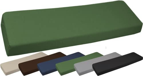 TheWhiteWater Garden Bench Cushion - Patio Pub Furniture Bench Seat Pad – Weather & Waterproof Fabric – Long Swing Garden Chair Cushion Outdoor/Indoor – Seat Mattress Style (Bottle Green, 2 Seater)