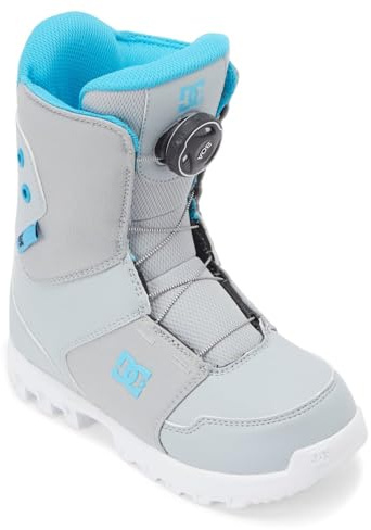DC Scout BOA Kid's Snowboard Boots, Gray/Blue, 5