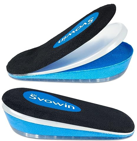 Svowin 3 Layers Adjustable Heel Wedge Lift for Leg Length Discrepancies, Height Increase Insoles for Heel Pain, Achilles Tendonitis, Gel Shoe Heel Cushions Cups for Men and Wowen(Large)