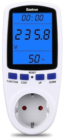 Eastron EU Power Meter Plug Energy Monitor Watt Meter Hintergrundbeleuchtung LCD-Display Verbrauchsmonitor Stromverbrauch Analysator Spannung Ampere Leistung KWH Steckdose Leistungszähler