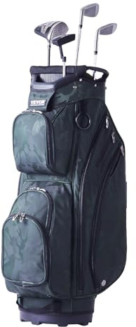 VEVOR Golf-Cart-Tasche mit 14-Wege-Organizer-Unterteilung Oben, 91 cm, 11 Taschen, Premium-Nylon-Cart-Tasche, langlebige Golftaschen mit Griffen, Staubschutzhülle und abnehmbaren Riemen, Armeegrün