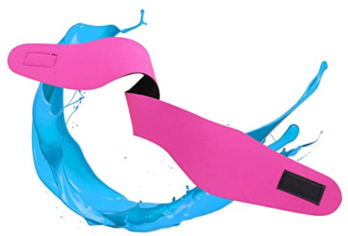 EXHUMKY Swimming Headband for Boys and Girls and Adults Adjustable Neoprene Ear Protection Band for Diving Yoga and Water Sports Rose Red