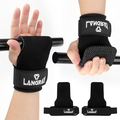 Dragstöd styrketräning, dubbla lager läder dragstöd justerbara träningsband för styrketräning styrketräning lyftning, gymlyftremmar för kvinnor och män, svart