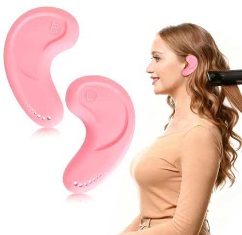 1 paire de cache-oreilles pour coloration des cheveux, en silicone résistant à la chaleur et réutilisable, pour le salon et la maison, protection légère des oreilles contre le sèche-cheveux, les