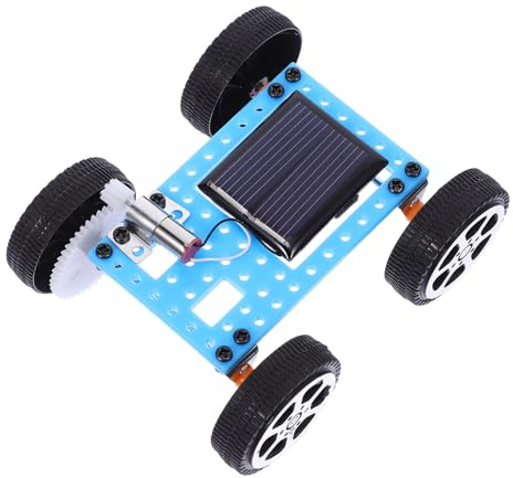 KOMBIUDA Kit de Juguete Educativo Coche Solar Ensamblable para Modelo de Coche Energía Solar Azul Material Resistente para Experimentos Científicos y Aprendizaje Stem