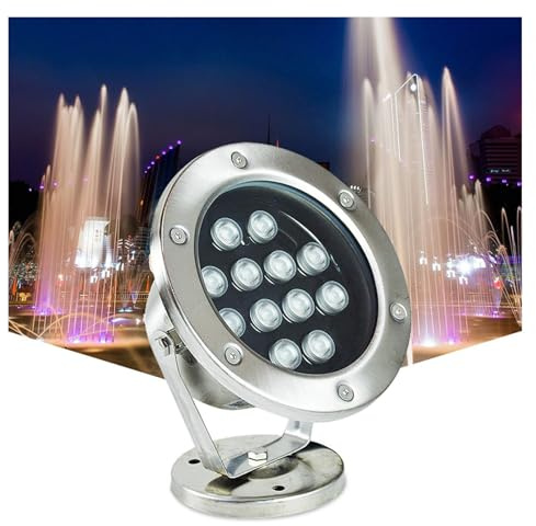 IP68 vattentät pool spotlight, 24 V LED undervattensbelysning, rostfritt stål landskapsbelysning för fontäner och dammar, hållbar och pålitlig, 24 W ström