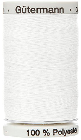 Gütermann Nähgarn, extra stark, dick, Polyester, für Polstermöbel, Jeans, Denim, Knopfstich (1 x 30 m Spule) Weiß