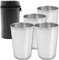Outdoor Saxx 4er Set, Edelstahl Camping-Becher in Leder-Tasche, unzerbrechlich