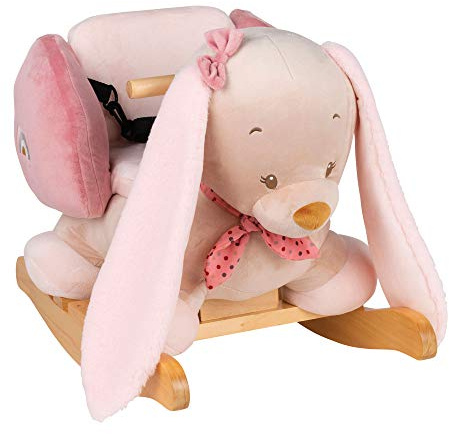 Nattou 244145 Schaukeltier Kaninchen Pauline, 60 x 30 x 45 cm, Pauline und Sasha, Rosa/Beige