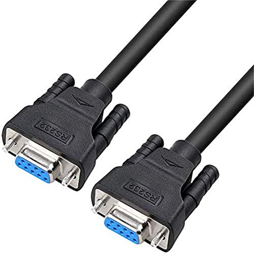 DTech DB9 RS232 Serien Kabel Buchse zu Buchse Null Modem Kabel Volle Handshake 7 Draht Frequenzweiche für Daten kommunikation (5 m, schwarz)